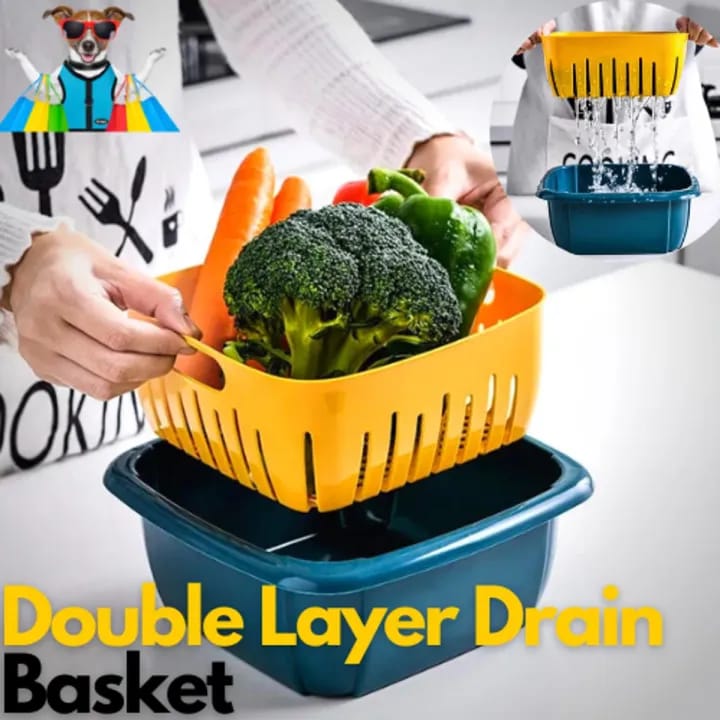Double-Layer Drain Basket With Lid