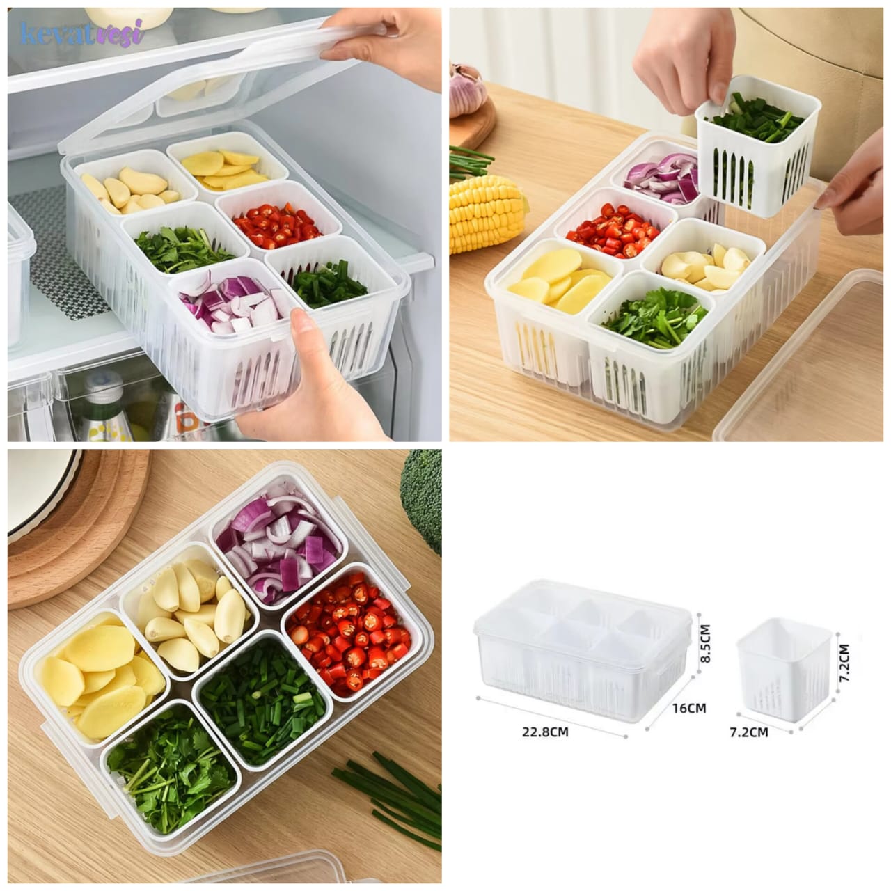 6 Partition Vegetable Box